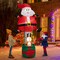 Costway 8 FT Inflatable Santa Claus & Reindeer Giant Hot Air Balloon with LED Lights